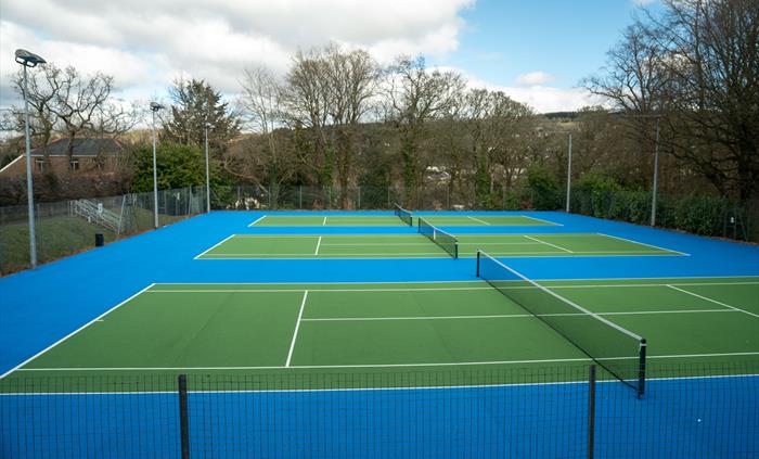 Newly refurbished tennis courts.